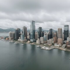Fototapeta premium city skyline at dusk