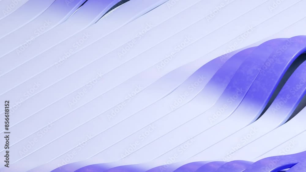Fototapete 3d rendering of abstract gradient blue waves background, loop animation.