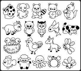 Obraz premium coloring pages of animals for kindergarten childrens