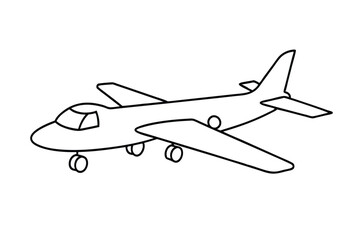 Airplane line drawing,  Airplane continuous single sketch, Vector illustration