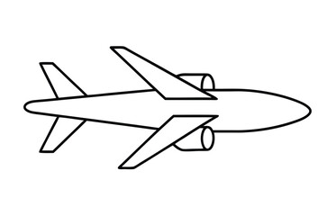 Airplane line drawing,  Airplane continuous single sketch, Vector illustration