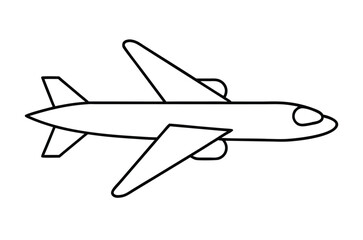 Airplane line drawing,  Airplane continuous single sketch, Vector illustration