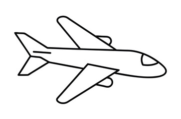 Airplane line drawing,  Airplane continuous single sketch, Vector illustration