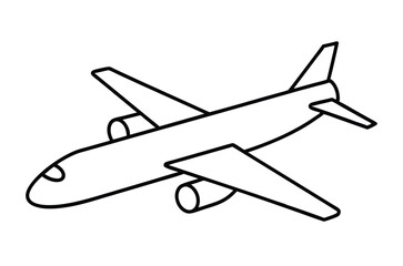Airplane line drawing,  Airplane continuous single sketch, Vector illustration