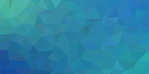 Light Blue, Green vector polygon with gradient.  Shining triangular template. Vector triangle mosaic cover. 