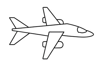 Airplane line drawing,  Airplane continuous single sketch, Vector illustration