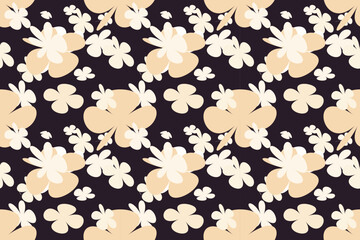 Beautiful Blooming Flower Seamless Pattern Little Floral Liberty Seamless Texture Background. Spring, Summer Romantic Blossom Flower Garden Seamless Pattern for Your Designs