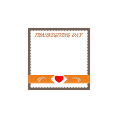 Flat design style Happy Thanksgiving Day icon isolated on transparent background