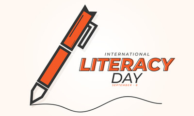 International Literacy Day. background, banner, card, poster, template. Vector illustration.