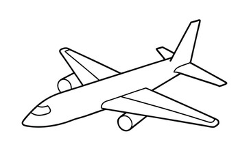 Airplane line drawing,  Airplane continuous single sketch, Vector illustration