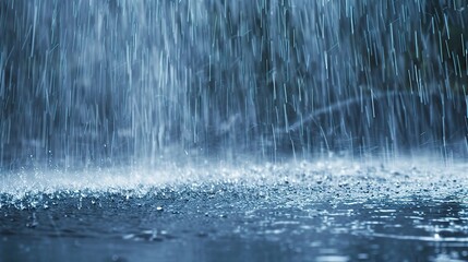 Intense Torrential Downpour in an Urban Landscape, Capturing the Dramatic Impact of a Severe Rainstorm