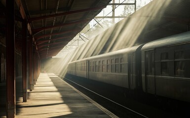 Fototapeta premium A quiet train platform
