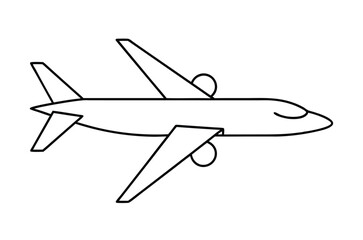 Airplane line drawing,  Airplane continuous single sketch, Vector illustration