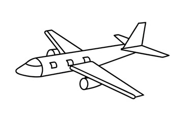 Airplane line drawing,  Airplane continuous single sketch, Vector illustration