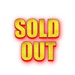 3D Sold out text poster