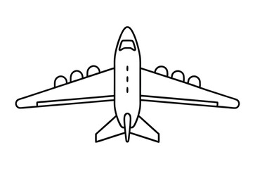 Airplane line drawing,  Airplane continuous single sketch, Vector illustration