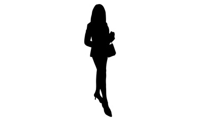 silhouette of businesswoman vector illustration 