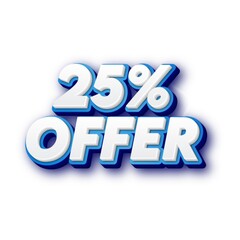 3D 25% offer text poster