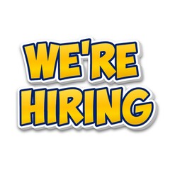 3D We're hiring text poster