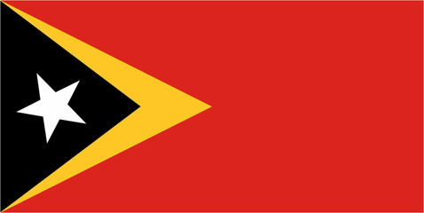East Timor official flag vector with standard size and proportion. National flag emblem with accurate size and colors.