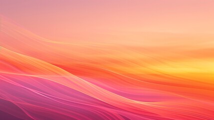 Obraz premium A gradient of sunset colors from orange to pink, with soft, flowing lines creating a calming abstract background.