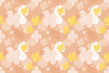 Cute Floral Pattern in the Small Flower. Vintage 70s Style Flower Background Illustration. Colorful Pastel Color Groovy Artwork Bundle, Y2k Nature Backgrounds With Spring Plants.