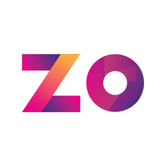 Initial Letter ZO Logo Lowercase, magenta and orange, Modern and Simple Logo Design