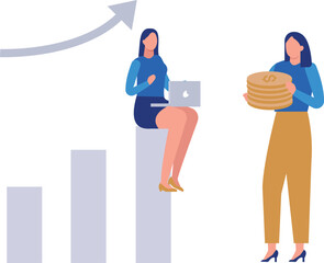 The girls are working on a finance business.