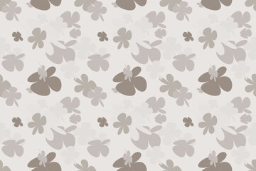 Fototapeta premium Flower Seamless Pattern on Muster Background Vintage 70s Style Flower Background Illustration. Colorful Pastel Color Groovy Artwork Bundle, Y2k Nature Backgrounds With Spring Plants.