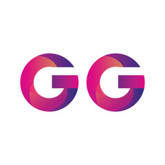 Initial Letter GG Logo Lowercase, magenta and orange, Modern and Simple Logo Design