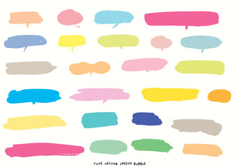 Cute vector speech bubble colorful set,Hand drawn set of speech bubbles with handwritten for book ,card, business, poster design, textile graphics, cute doodle