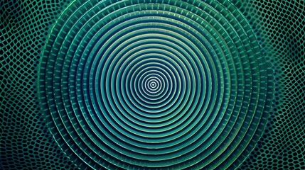 Fototapeta premium A pattern of concentric circles in shades of blue and green, creating a calming and hypnotic abstract background.