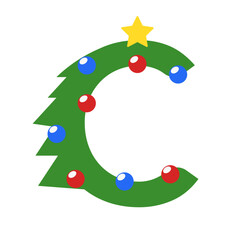 Christmas Tree Letter C