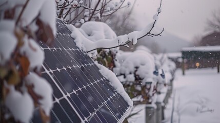 In a winter landscape the solar panels serve as a reminder of the importance of renewable energy and its ability to thrive even in the coldest of environments.