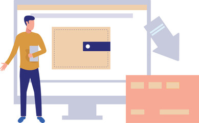 The guy is paying through his digital wallet.