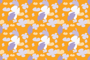 Simple Flowers Pattern Seamless Little Floral Liberty Seamless Texture Background. Spring, Summer Romantic Blossom Flower Garden Seamless Pattern for Your Designs