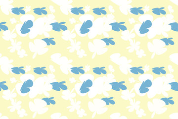 Summer Flower Pattern Elements With Simple Pretty, Little Floral Liberty Seamless Texture Background. Spring, Summer Romantic Blossom Flower Garden Seamless Pattern for Your Designs