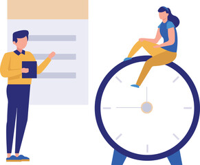 The boy and girl talking