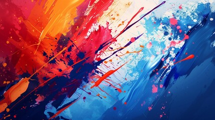 Abstract background with bold splashes of paint, creating a dynamic and energetic feel.