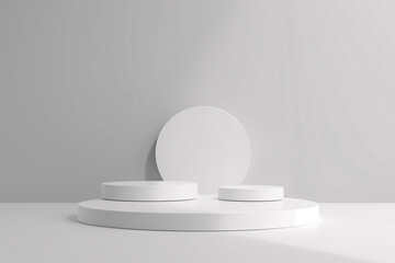 Fototapeta premium 3d white background white podium for product presentation and brand advertising. Empty scene for mock up