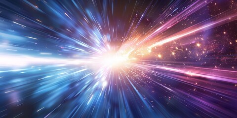 Obraz premium Abstract Cosmic Explosion with Streaks of Light