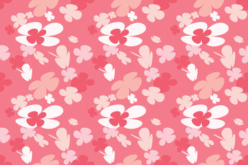 Flower Seamless Pattern on Muster Background Vintage 70s Style Flower Background Illustration. Colorful Pastel Color Groovy Artwork Bundle, Y2k Nature Backgrounds With Spring Plants.