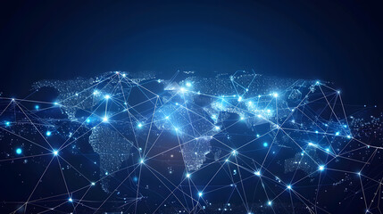 Global communication interconnection, with bouncing light rays connecting different regions on the Earth's sphere, communication concept,