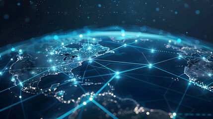 Global communication interconnection, where the bouncing light on the Earth's sphere connects various regions, is a communication concept.