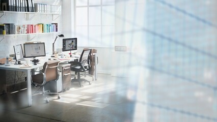 Business office workplace interior remix