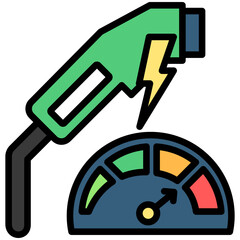 Fast charger lineal multi color icon, related to EV, electric vehicle, transportation, electric car and technology theme. use for modern concept, web and app development