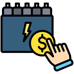 Subscription lineal multi color icon, related to EV, electric vehicle, transportation, electric car and technology theme. use for modern concept, web and app development