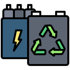 Recycling lineal multi color icon, related to EV, electric vehicle, transportation, electric car and technology theme. use for modern concept, web and app development