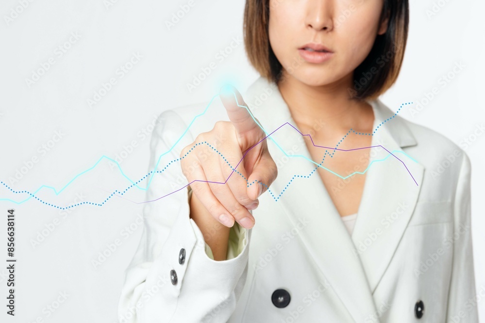 Wall mural Business analytic marketing graph remix