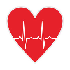 Heartbeat Flat Icon, Pixel Perfect, For Mobile and Web, Heart beat icon. Heartbeat , heart beat pulse flat icon for medical apps and websites. Heart and cardiorgam, heartbeat simple